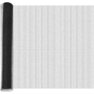 Image of vidaXL Hexagon Fence Grey 1.4x25 m Steel