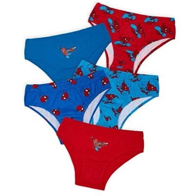 Image of Marvel Boys Pants 5 Pack Cotton Briefs Avengers Spiderman Superhero Teenagers Toddlers Underwear Soft Breathable Hulk Iron Man Captain America Underpants (Blue/Red Spiderman, 13 14 Years)