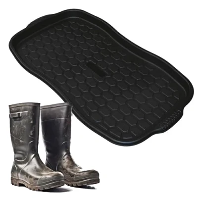 Image of Multipurpose Versatile Black Shoe Tray Non Slip Organiser For Home Garden &amp; Shed (1)