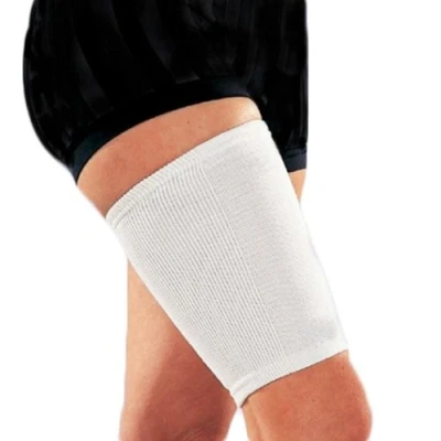 Image of 2 White Elasticated Thigh Support Leg Bandage Brace Guard Wrap Protector Sleeve