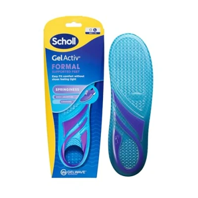 Image of Scholl GelActiv Formal Shoe Insoles for Men, Slim Design Everyday Use in Smart Shoes, Extra Springiness with GelWave Technology, UK Size 7 12