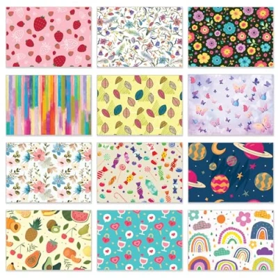 Image of Papa Prints Greetings Cards Blank Pack of 24 Greeting with Envelopes (148 x 105 mm) Note and