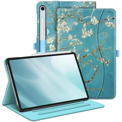 Image of FINTIE Case for Samsung Galaxy Tab S9 FE 5G 10.9 Inch/Galaxy 11 Inch 2023, Multi Angle Viewing Protective Cover with Pocket, Auto Sleep/Wake, Blossom