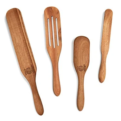 Image of Mad Hungry 4 Piece Acacia Wood Spurtle Set (Natural)