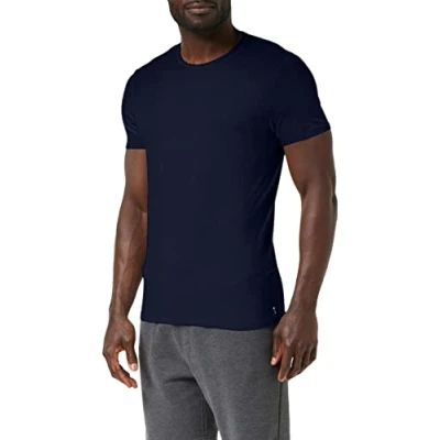 Image of Lovable Men&#039;s Stretch Cotton Girocollo T Shirt, Blue (Blu 007), L
