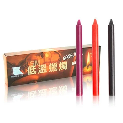 Image of 3 x wax gutter candles, low temperature candles for couples lovers, romantic atmosphere creator
