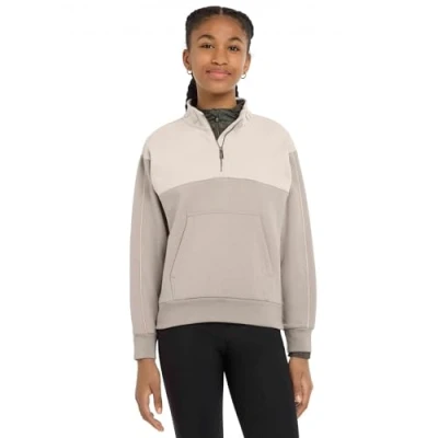 Image of LeMieux Young Rider Kate Quarter Zip Childrens Sweatshirt Ash/Stone 13 14 Years