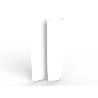 Image of Door Push Finger Plate Protector Acrylic Panel with Screw Holes (650x75mm, White)