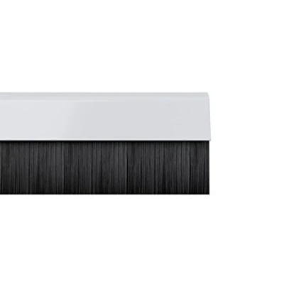 Image of STORMGUARD 02AM0010838W Cover Clip Bottom Door Draught Excluder Brush Seal, White, 838 mm, Set of 2 Piece