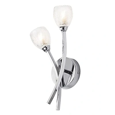 Image of LITECRAFT Catri Wall Light Bathroom IP44 Rated 2 Arm Fitting Polished Chrome