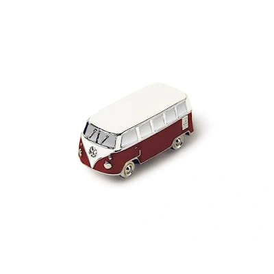 Image of BRISA VW Collection Volkswagen Refrigerator Office Pinboard Magnet T1 Bus 3D Mini Model (Classic Bus/Red)