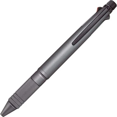 Image of uni Jetstream 4&amp;1 Metal Edition, 0.5 mm Ballpoint Pen (Black, Red, Blue, Green) and Mechanical Pencil, Gun Metallic (MSXE52000A05.43)
