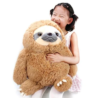 Image of Winsterch Cuddly Stuffed Anima Sloth Soft Toy,Large Animal Teddy Baby Doll Kids Birthday Gifts,Plush Toy (Brown, 20 inches)