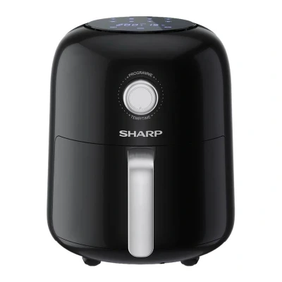 Image of SHARP AF GS404AU B 4L 1300W Semi Digital Air Fryer with 2500rpm High Speed Hot Air, 2 Cooking Functions, 8 Preset Programmes &amp; LED Display Black