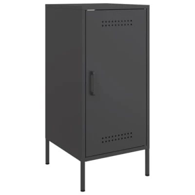 Image of vidaXL Sideboard Storage Cabinet Black Cold Rolled Steel Industrial Style Adjustable Feet 36x39x72 cm Living Room/Bedroom