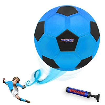 Image of Kickerball Curve and Swerve Soccer Ball/Football Toy Kick Like The Pros, Great Gift for Boys Girls Perfect Outdoor &amp; Indoor Match or Game (Blue)