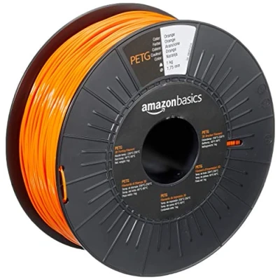 Image of Amazon Basics PETG 3D Printer Filament, 1.75mm, Orange, 1 kg Spool
