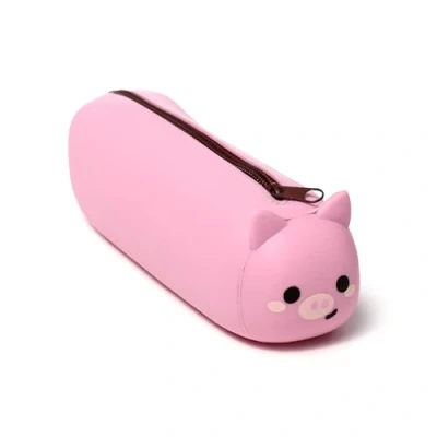 Image of Puckator Adoramals Pig Silicone Pencil Case School Equipment Stuff Cases Large Capacity Preppy Zipper Pouch Office Essentials Pencils Cute Pencilcase Pen