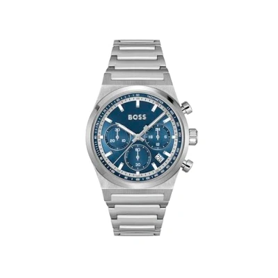 Image of Boss Silver Blue Candor Chronograph Watch