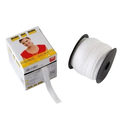 Image of Plush Addict Iron On Formband Bias Tape 12mm for Sewing, Dressmaking, Home Decoration and Craft Accessories White Single Metre