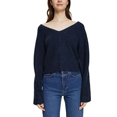 Image of ESPRIT Men&#039;s 103EE2I322 Pullover Sweater, 400/NAVY, M