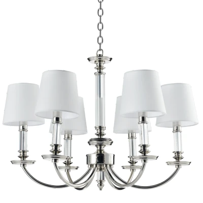Image of Siena 6 Light Multi Arm Pendant Ceiling Nickel, E14