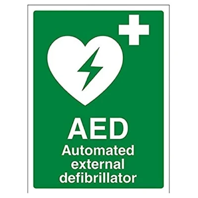 Image of V Safety AED Auto External Defibrillator Sign 150mm x 200mm 1mm Rigid Plastic