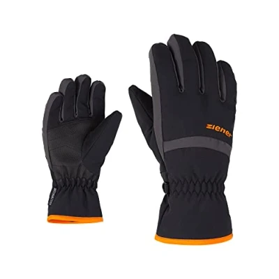 Image of Ziener Lejano Children&#039;s AS Ski Gloves, Winter Sports, Waterproof, Breathable, Black/Graphite, 6.5
