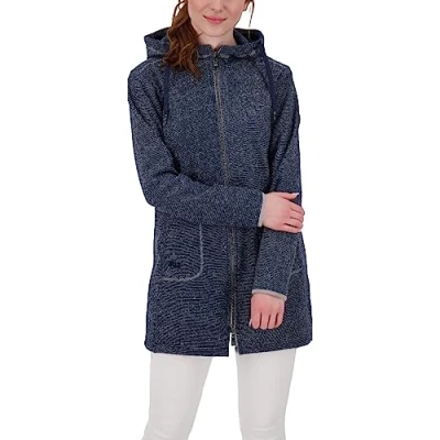 Image of Deproc Active Women&#039;s Kennewick II Knitted Fleece Transition Jacket Windbreaker with Hood, Navy, 42