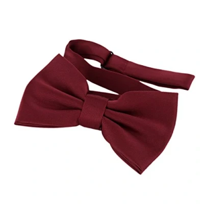 Image of DonDon Bow Tie Bordeaux Red pre tied adjustable(Size: One size)