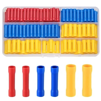 Image of Vwoqiy 150 Pcs Electrical Terminals Crimp Connectors, Wire Butt Insulated Cable Set, Female &amp; Male Connector Blue/Red/Yellow (three colour 150)