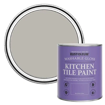 Image of Rust Oleum Brown Water Resistant Kitchen Tile Paint in Gloss Finish Gorthleck 750ml