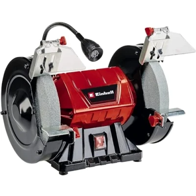 Image of Einhell TH BG 200L Bench Grinder 2980 RPM, 200mm x 16mm Coarse and Fine Grinding Wheels (K36/K60) Electric Polisher for Grinding, Polishing Sharpening