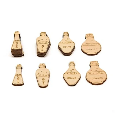 Image of Healing Potion Tokens Set of 21 Wood Laser Cut and Etched DND Accessories for Dungeons Dragons 5th Edition