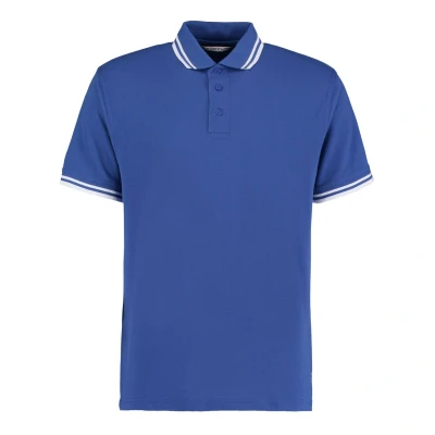Image of Kustom Kit Mens Short Sleeve Polo Shirts, Royal/White, X Large. KK409