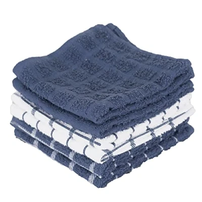 Image of Ritz 100% Terry Cotton, Highly Absorbent Dish Cloth Set, 12 x 12, 6 Pack, Federal Blue
