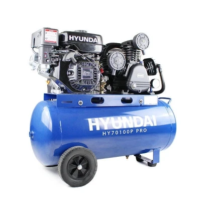 Image of Hyundai 7hp 90L Heavy Duty Petrol Air Compressor 10.7CFM 145psi Belt Drive