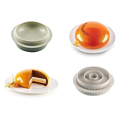 Image of Silikomart 25.013.99.0082 Drop + Multi Insert Round Mould, Silicone, Gray