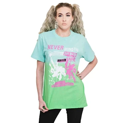 Image of Sex Pistols T Shirt NMTB Japan Band Logo Official Unisex Dip Dye Green S