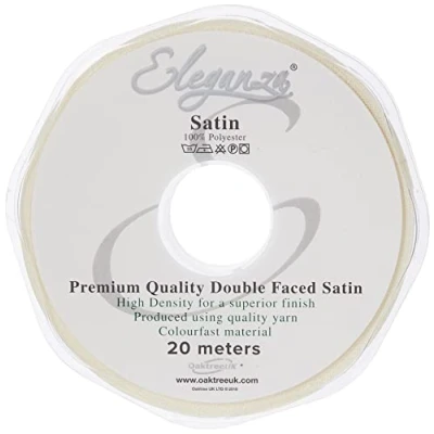Image of ELEGANZA Double Faced Satin 15mm x 20m Ivory No.61