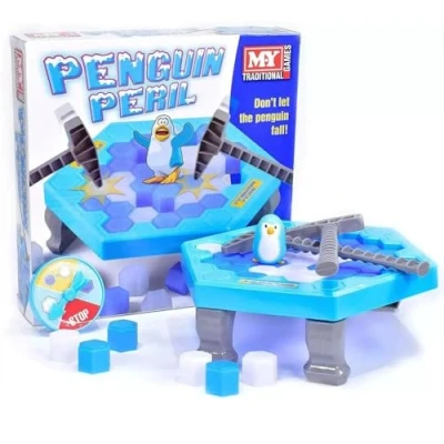Image of Garden Mile Giant Outdoor Games for Family Party Game Indoor Kids 4 in a row game, Dominoes, Playing Cards, Naughts &amp; Crosses (Penguin Peril)