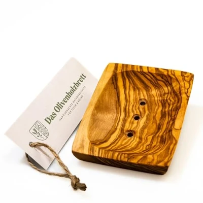 Image of das Olivenholzbrett Soap Dish, 13 cm, Rectangular, Olive Wood, Natural