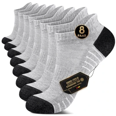 Image of YouShow Trainer Socks Women 6 8 Ladies Cotton Running Size 4 7 UK Multipack of Anti Blister Athletic Ankle Sock Mens 11 for Walking Gym Cycling Hiking Moisture Wicking Light Grey