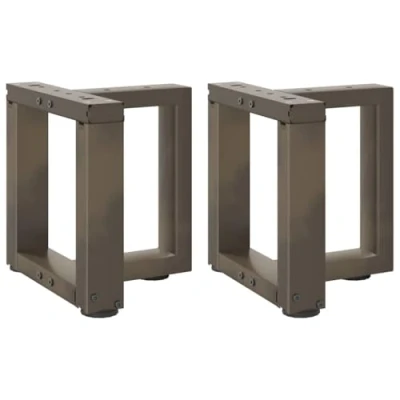 Image of vidaXL Coffee Table Metal Legs T Shaped Natural Steel with Modern Design and Adjustable Height Ideal for Living Room, Kitchen, Office Tables Includes Screws