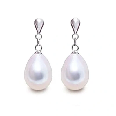 Image of LOKILOKI New 925 Sterling Silver Natural Freshwater Pearl Drop Earrings Pear Jewelry For Women