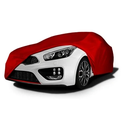 Image of Netagon Soft Breathable Dust Proof Fabric Indoor, Garage &amp; Showroom Protection Full Car Cover (Extra Large 516 x 139 120cm, Red)