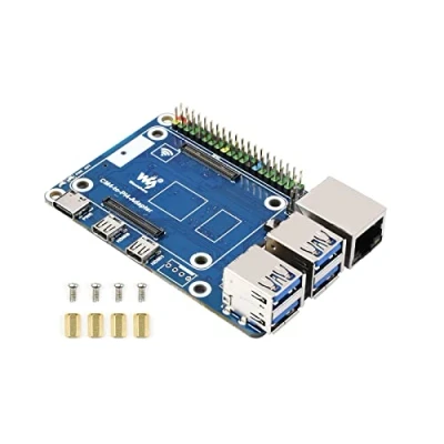 Image of CM4 to Raspberry Pi 4B Adapter, Alternative Solution for 4B, Onboard Standard Connector, 4 CH USB 3.0 Ports, RJ45 Gigabit Ethernet Port, PoE Header etc.