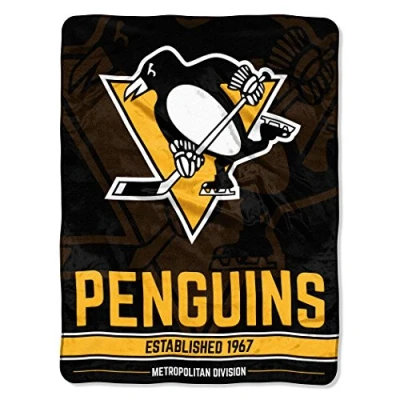 Image of Northwest NHL Pittsburgh Penguins Unisex Adult Micro Raschel Throw Blanket, 46&quot; x 60&quot;, Break Away