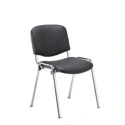 Image of Club Stacking Chair PU Chrome Frame Black CH0503PU