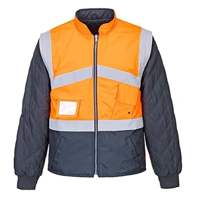 Image of Portwest Hi Vis 2 Tone Jacket Reversible, Size: L, Colour: Orange/Navy, S769ONRL